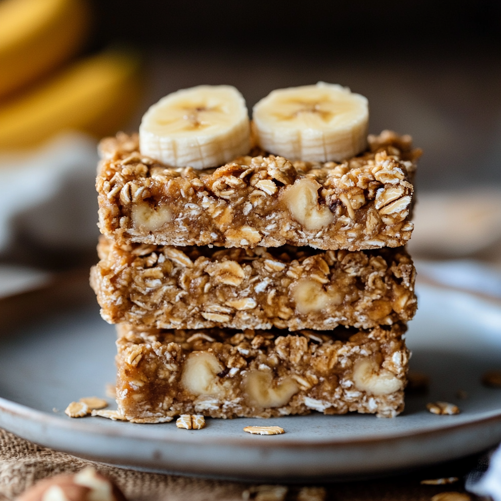 Banana Peanut Butter Oat Bars