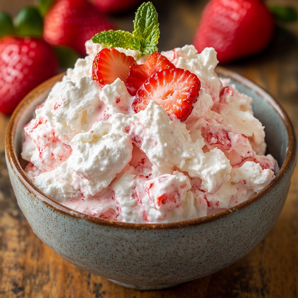 Strawberry Cottage Cheese Fluff
