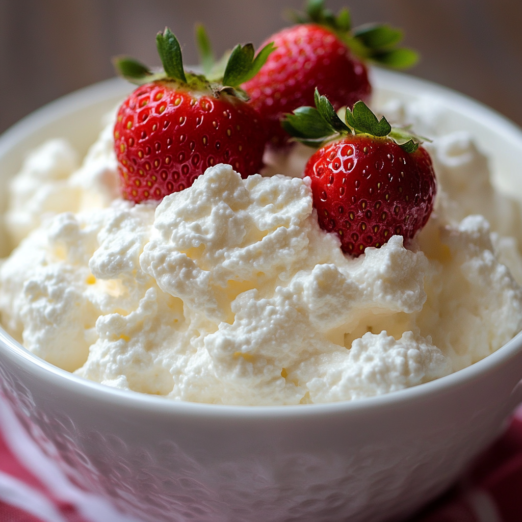 Strawberry Cottage Cheese Fluff