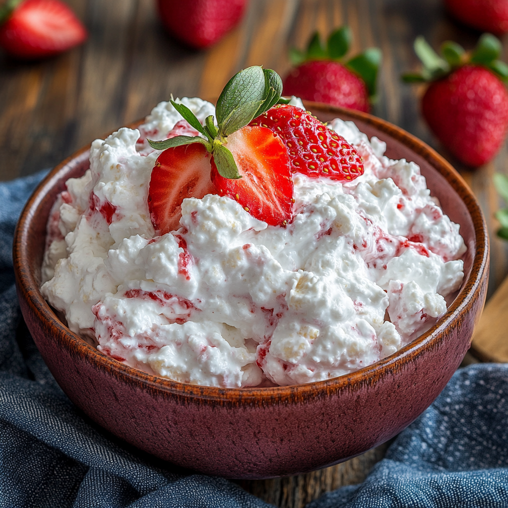 Strawberry Cottage Cheese Fluff