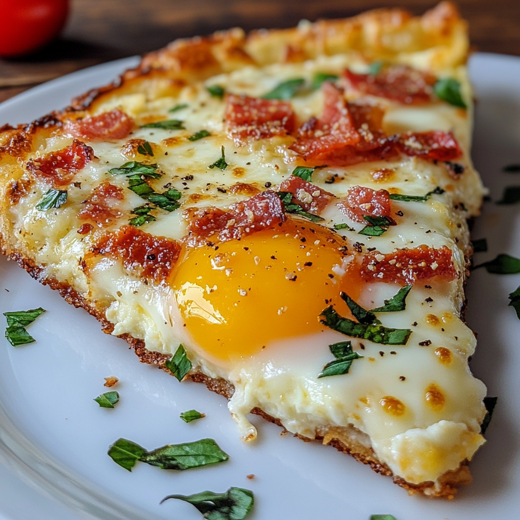 Cottage Cheese Crusted Breakfast Egg Pizza