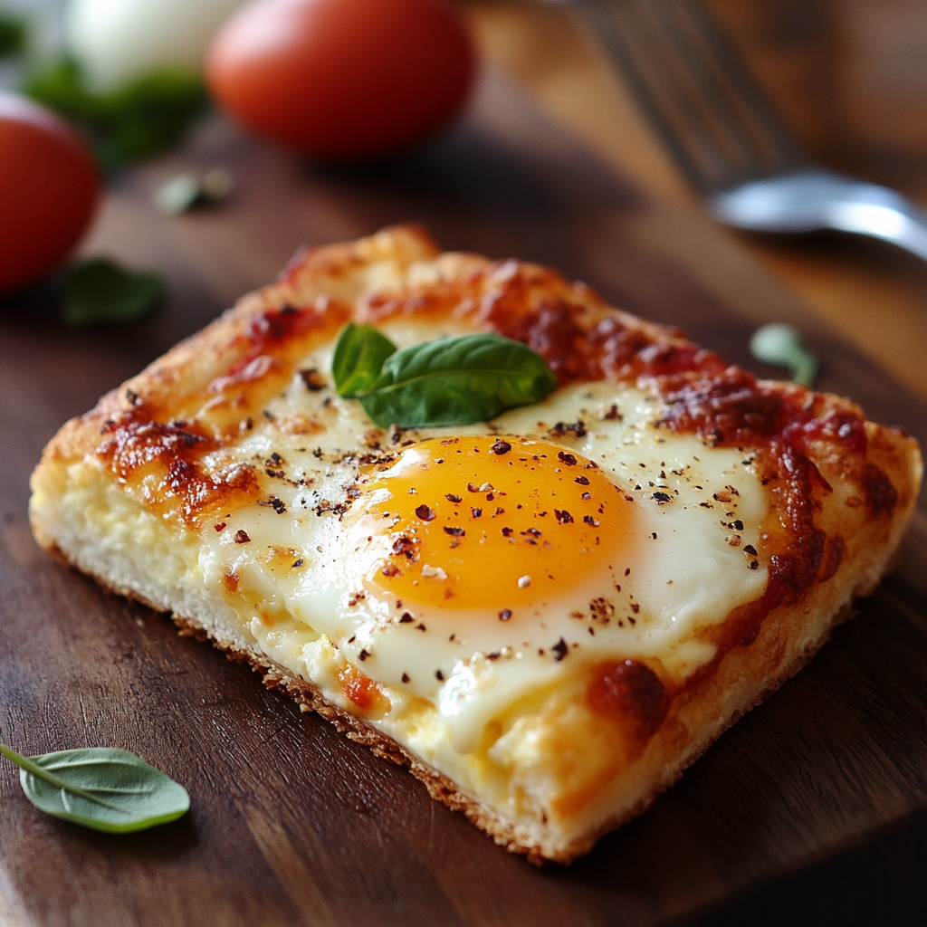 Cottage Cheese Crusted Breakfast Egg Pizza