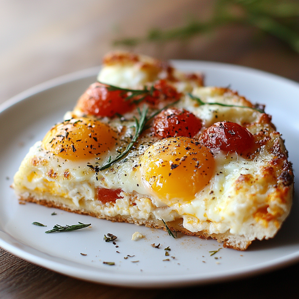 Cottage Cheese Crusted Breakfast Egg Pizza
