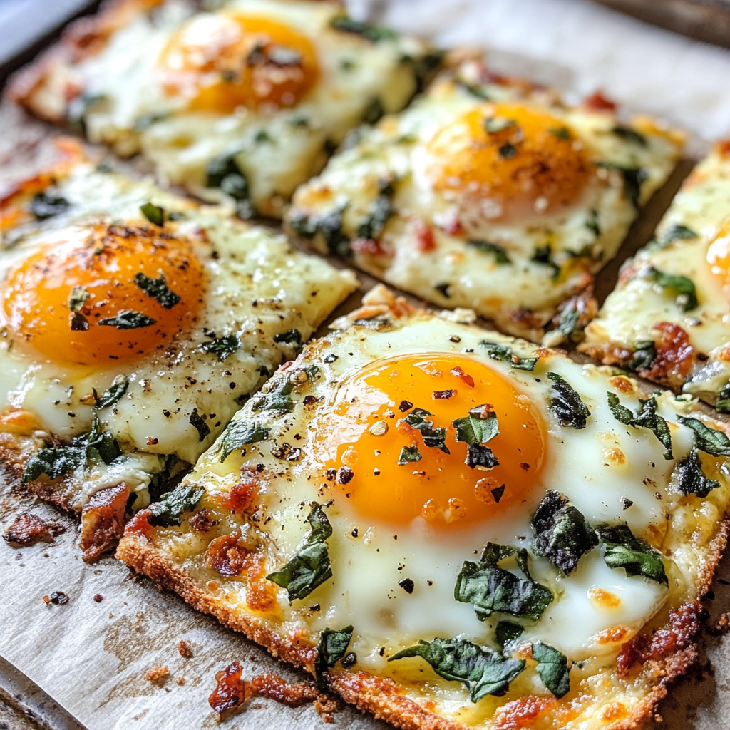 Cottage Cheese Crusted Breakfast Egg Pizza