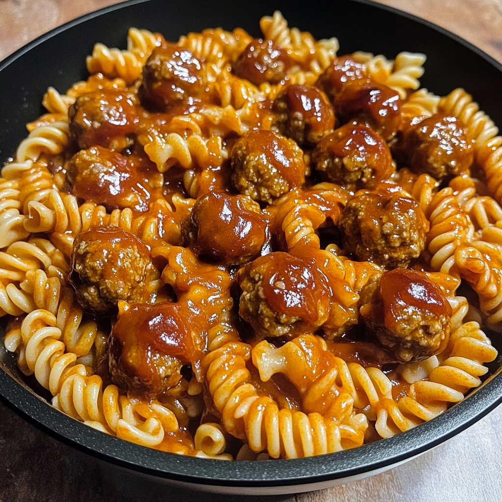 One-Pot Smoky BBQ Meatball Pasta
