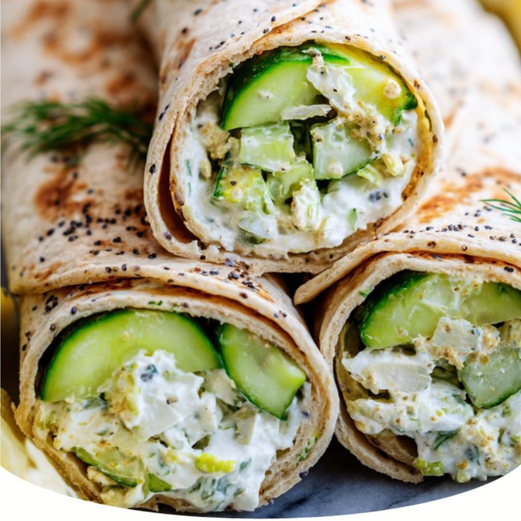 Everything Bagel Cucumber Cottage Cheese Wraps
