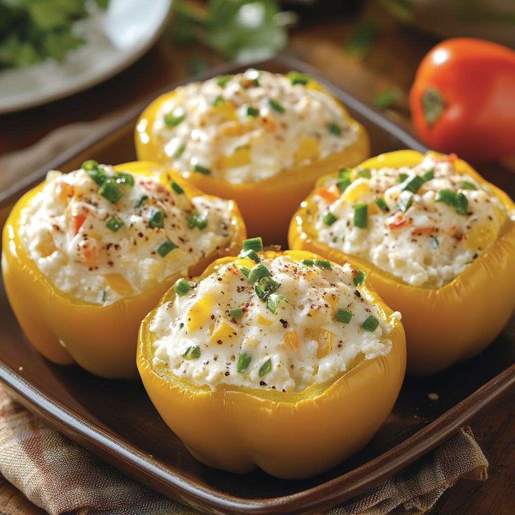 Cottage Cheese-Stuffed Bell Peppers